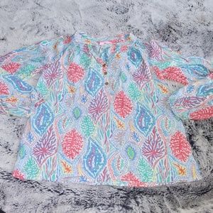Lilly Pulitzer 100% silk blouse size xxs